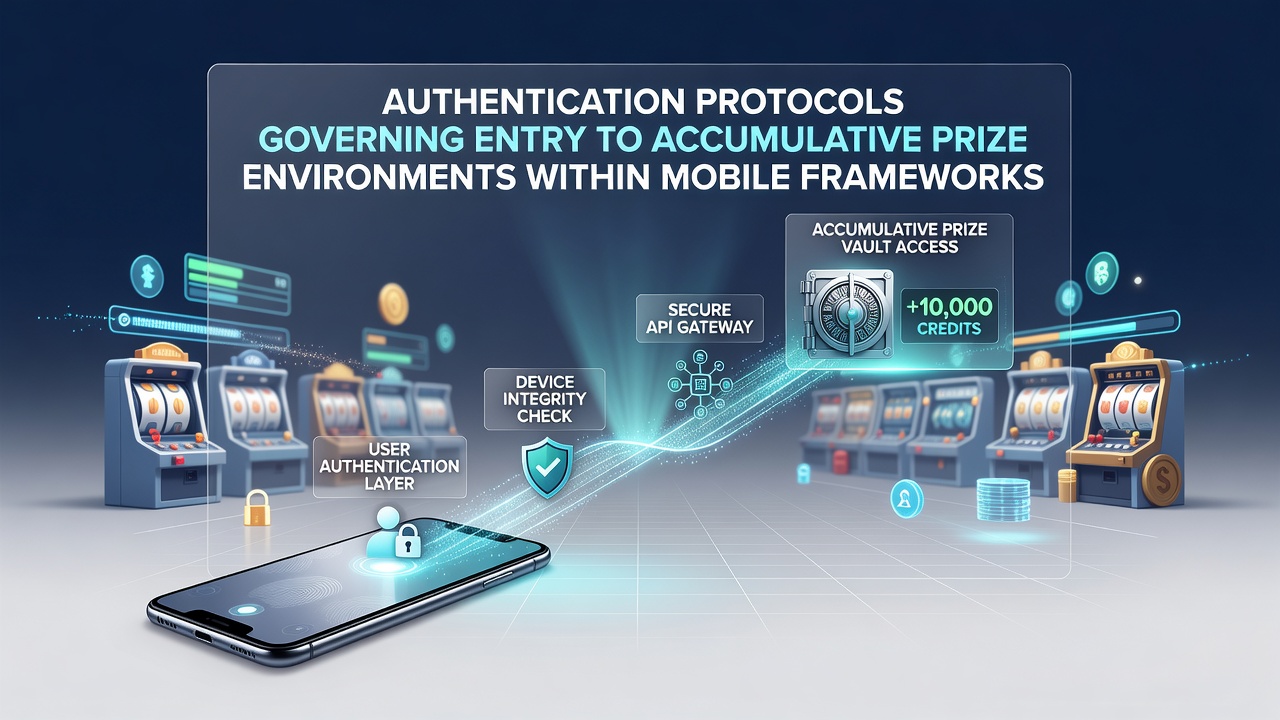 Mobile App-Sicherheitsschnittstelle mit Authentifizierungsprotokollen für progressive Jackpots