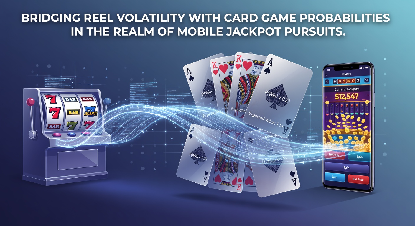 Mobile Oberfläche mit kombinierten Slot- und Kartenspiel-Elementen für Jackpot-Analysen