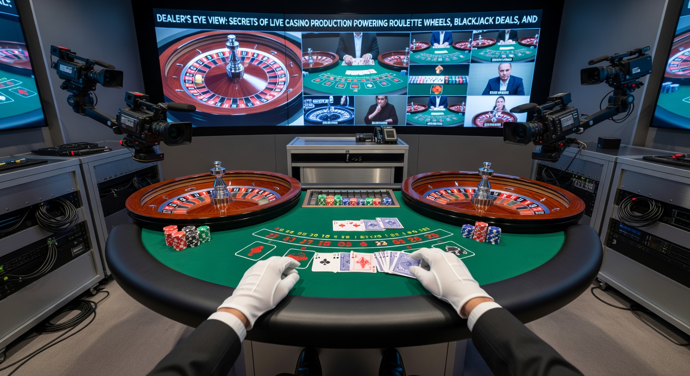 Hinter-den-Kulissen-Blick auf ein Live-Casino-Studio mit Dealer-Training und Kontrollraum