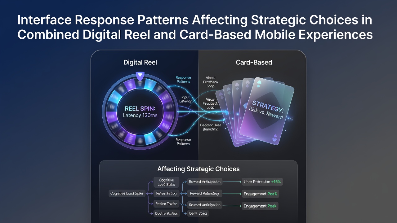 Mobile Schnittstelle mit Walzen und Karten in einer Hybrid-App zeigt Reaktionszeiten und visuelle Feedbacks
