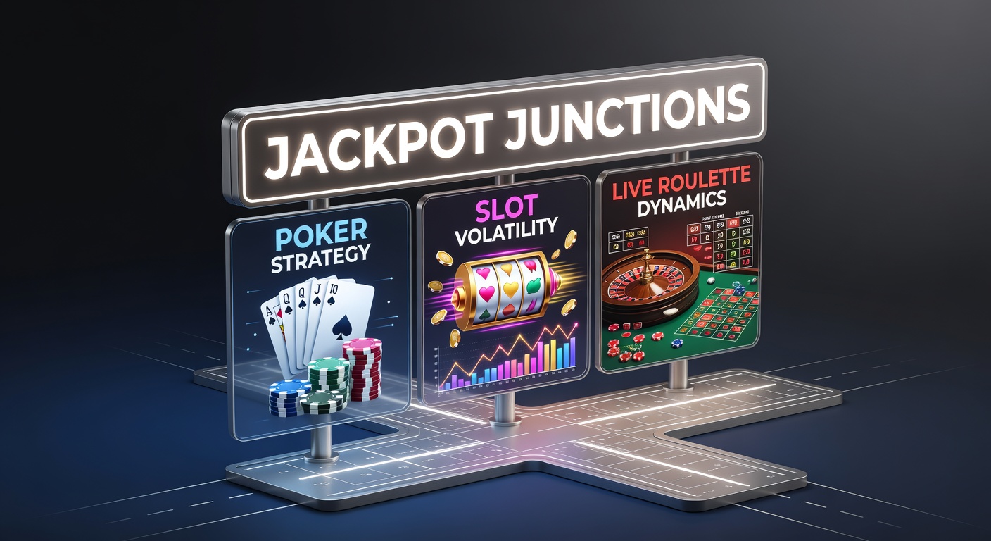 Drei Casino-Spiele – Poker-Tisch, Slot-Maschine und Roulette-Rad – die sich in einem dynamischen Schnittpunkt verbinden, symbolisch für strategische Überschneidungen