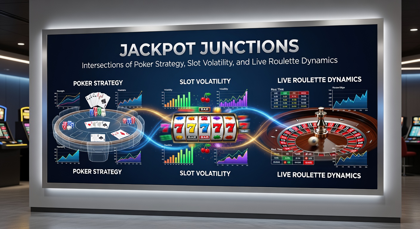 Live-Roulette-Tisch mit Dealer, umgeben von Slot-Symbolen und Poker-Chips, die die dynamischen Überschneidungen der Spiele illustrieren