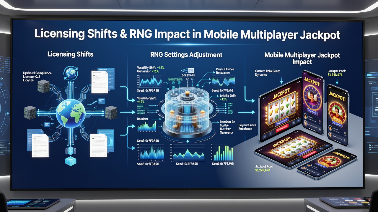 Illustration der technischen Integration von RNG in mobile Jackpot-Systeme unter neuen Lizenzbedingungen